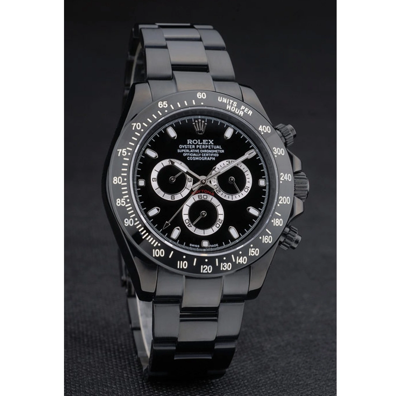 Best AAA Replica Sites Stainless Black Strap Dial Rolex 80247 Black Tachymeter Steel Plated Daytona Ion Black 0802